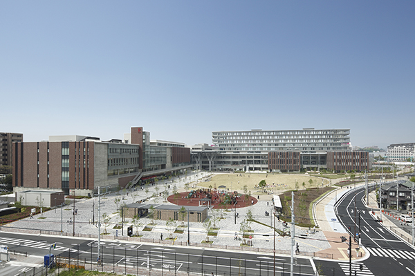 Aerial view of the Osaka Ibaraki Campus and Iwakura Park